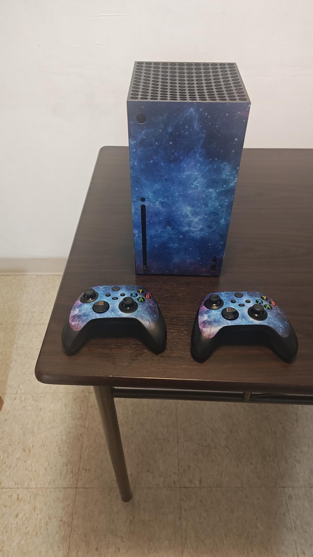 PlayVital Purple Nebula Custom Vinyl Skins for Xbox Core Wireless Controller, Wrap Decal Cover Stickers for Xbox Series X Console Controller customer photo 2
