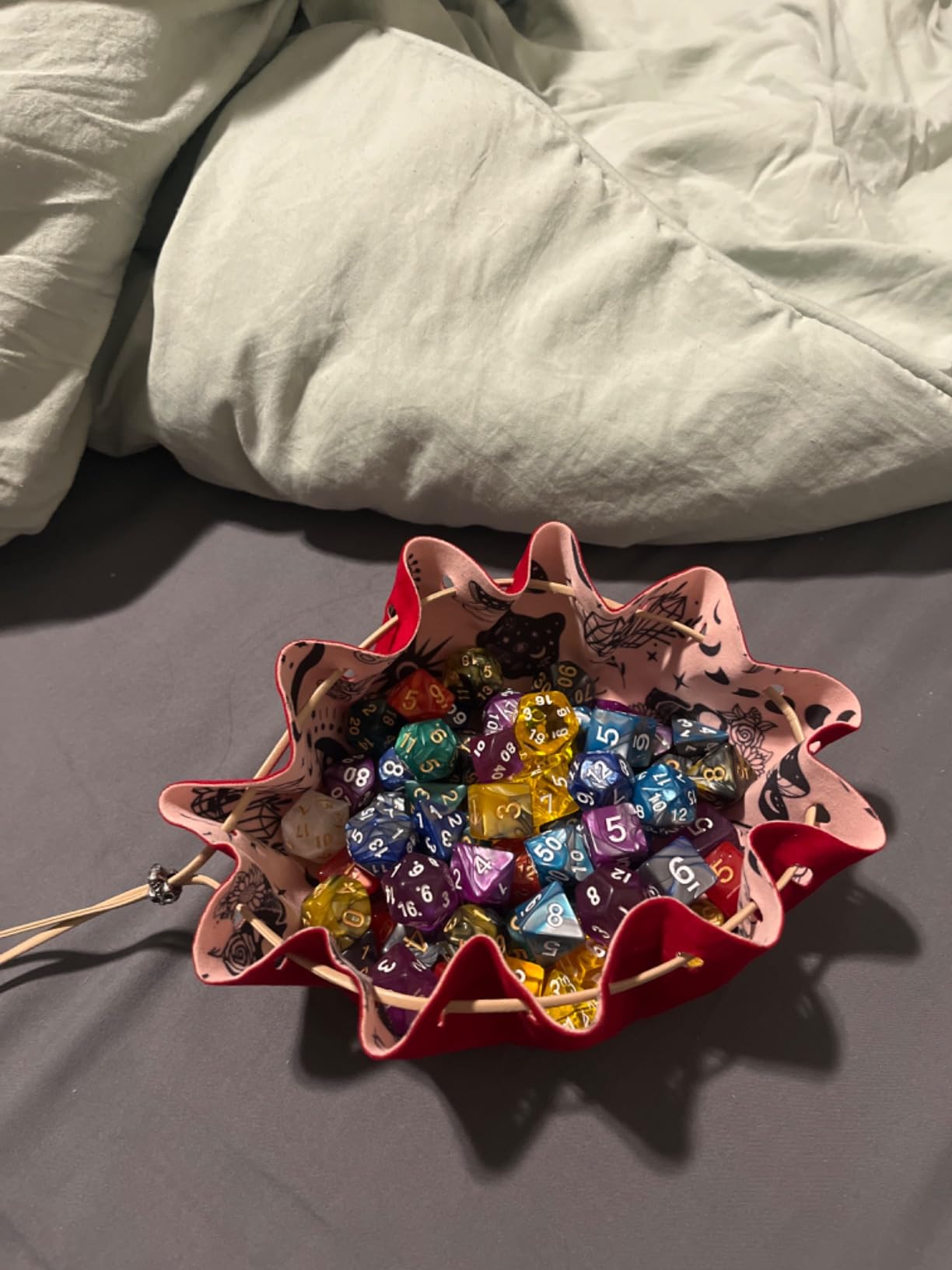 7 Sets (49PCS) Polyhedral Dice Set for Dungeons & Dragons/RPG, Complete D&D/DND Dice Sets (D20, D12, D8, D6, D4 & 2xD10 [0-9 & 00-90]) with 7 Pouches customer photo 2