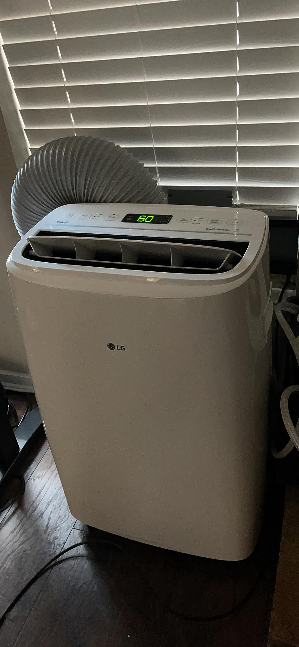LG 10000 BTU SACC (14000 ASHRAE) Portable Air Conditioners [2023 New, Dual Inverter] Cools 450 Sqft Ultra Quiet & Easy Install WiFi App Medium & Large Room Air Conditioner AC Unit Home White LP1022FVSM customer photo 1