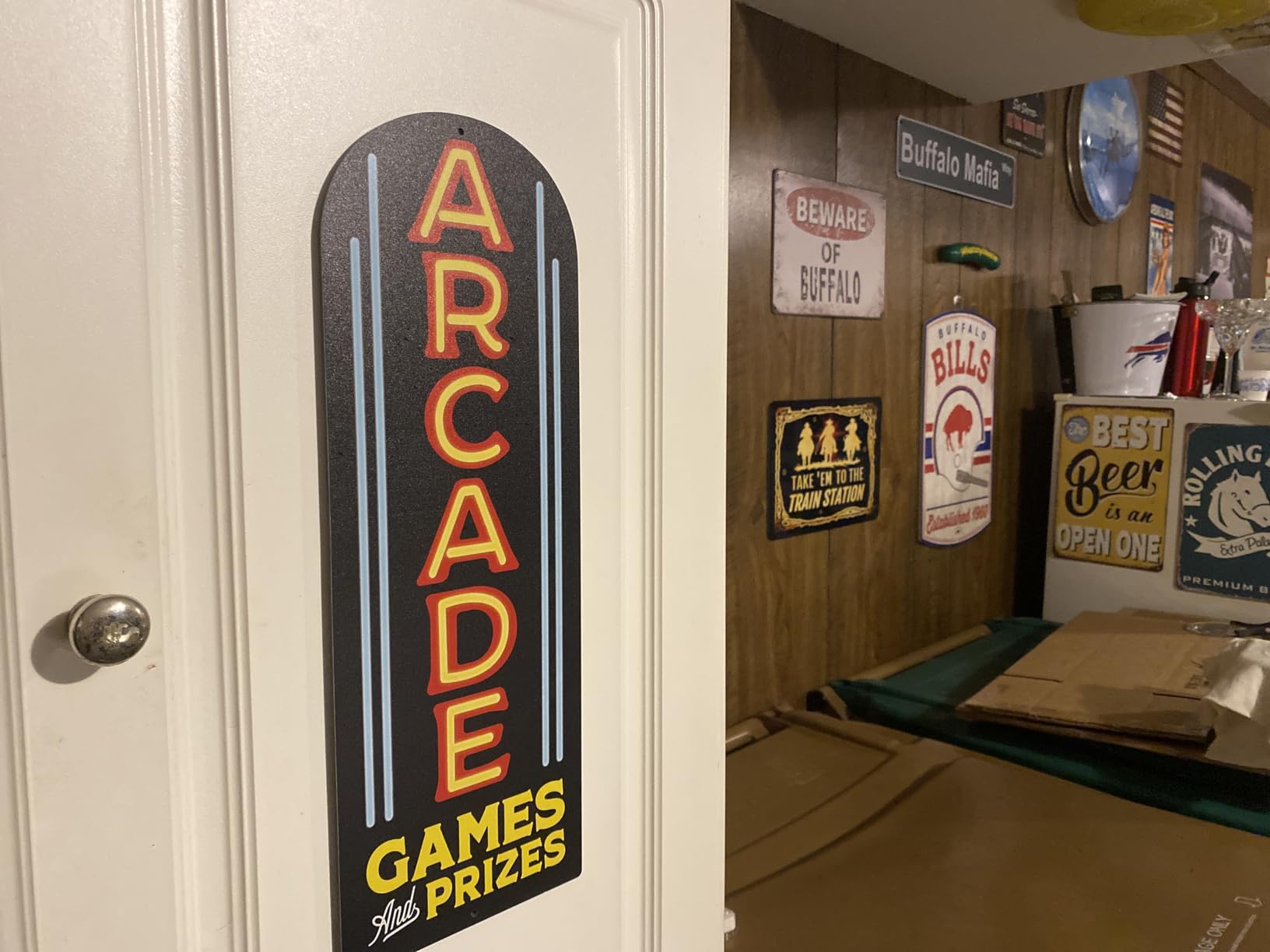 Arcade Games Arrow Metal Sign - Vintage Arcade Sign for Game Room or Man Cave customer photo 2