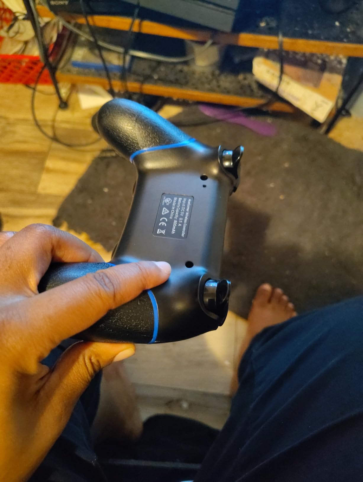 AceGamer Wireless Controller for PS4, Custom Design V2 Gamepad Joystick for PS4 with Non-Slip Grip of Both Sides and 3.5mm Audio Jack! Thumb Caps Included! (Galaxy) customer photo 1