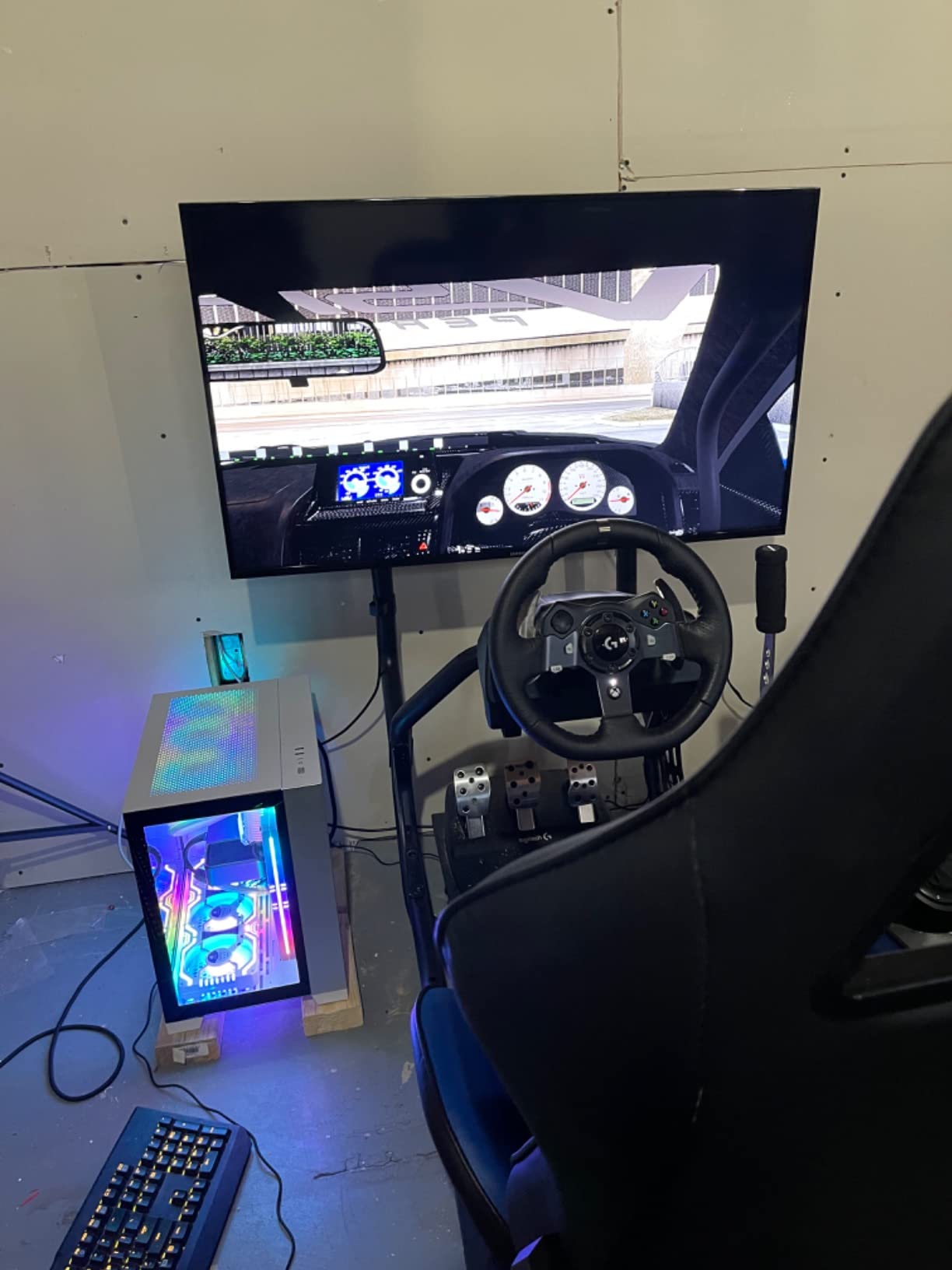 VIVO TV Mount Designed for STAND-RACE1B Racing Simulator Cockpit, Single Monitor Stand for Gaming, Fits 32 to 50 inch Screens, Up to 400x400 VESA, Black, STAND-RACE1TV customer photo 1