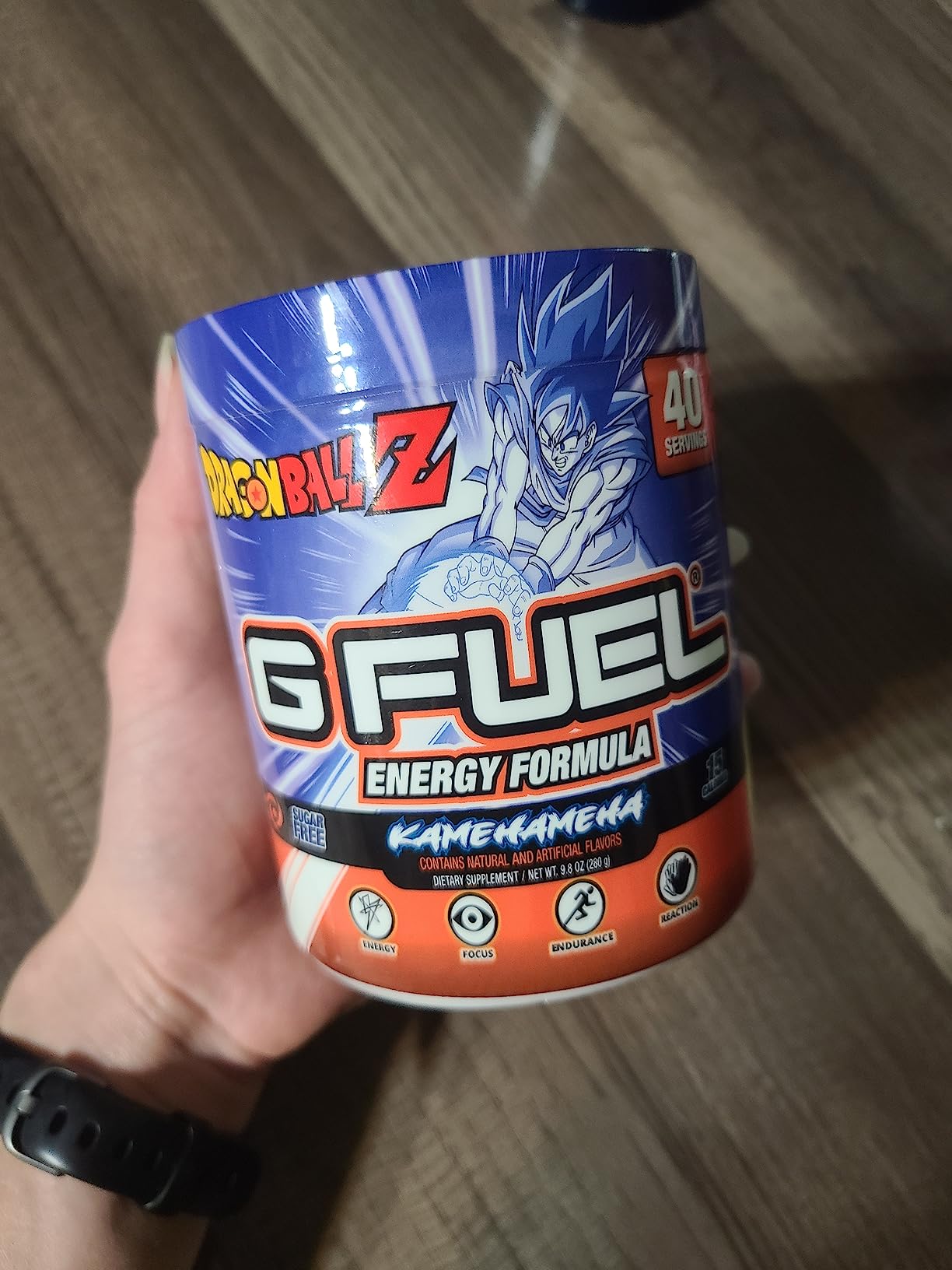 G Fuel Dragon Ball Z Energy Drink Powder, Pre Workout Caffeine Mix for Gaming, Sugar Free Focus Amino, Vitamin + Antioxidants, 9.8oz (Strawberry Lychee, 40 Servings) customer photo 2