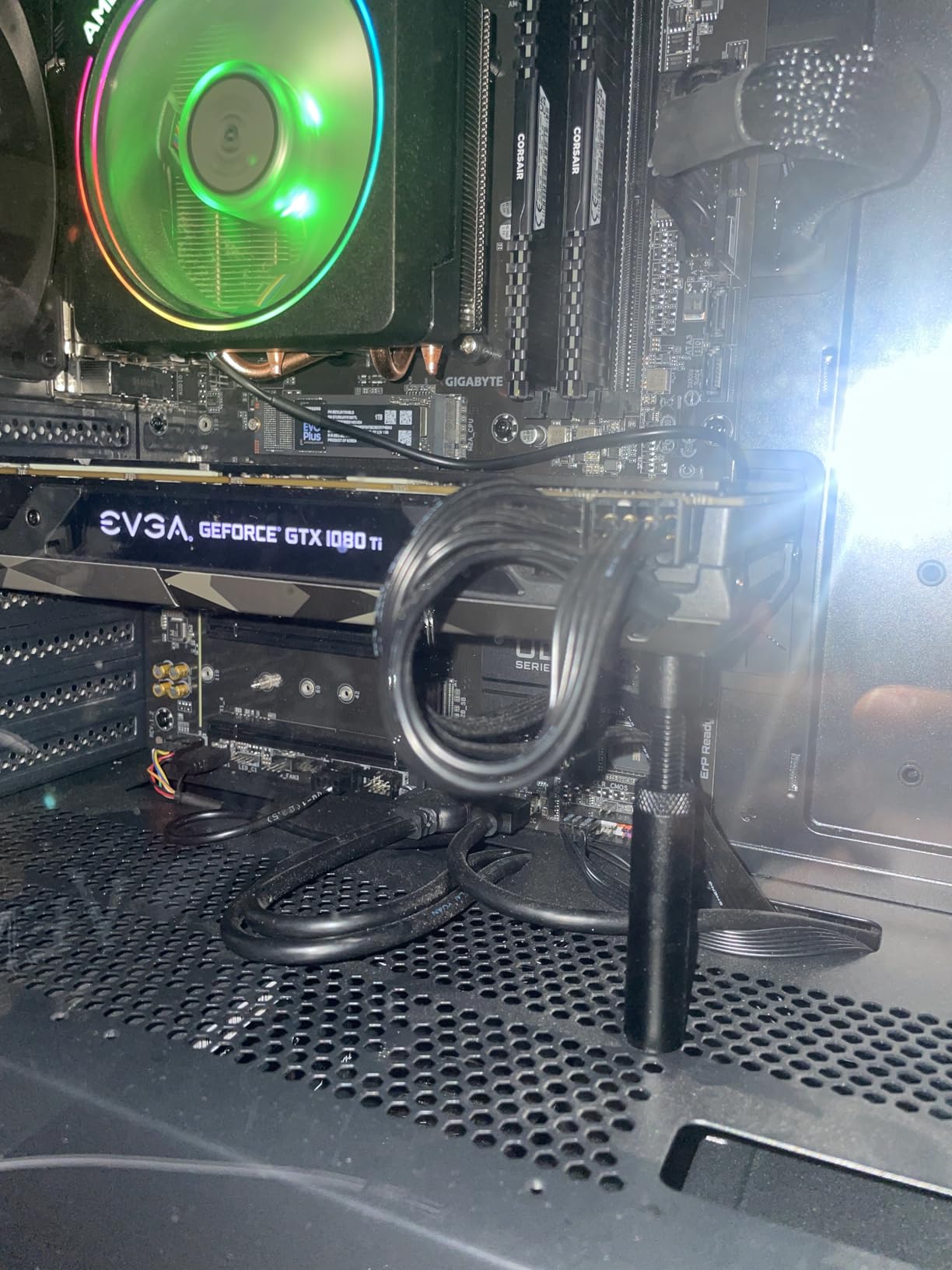 GPU Support Bracket, Graphics Video Card Brace with Height Adjustable, Anti Sag Holder for Universal Graphics Card Sag, GPU Stand with Magnet and Rubber Pad (Black) customer photo 2