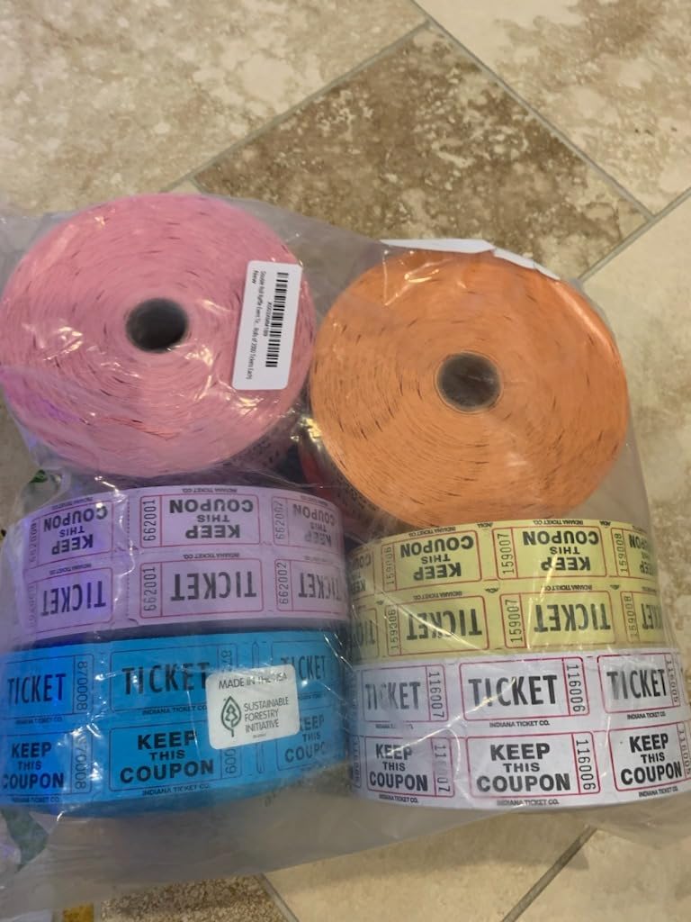 Double Roll Raffle Event Tickets - Full Set of 8 Colors (8 Rolls of 2000 Tickets Each) customer photo 1