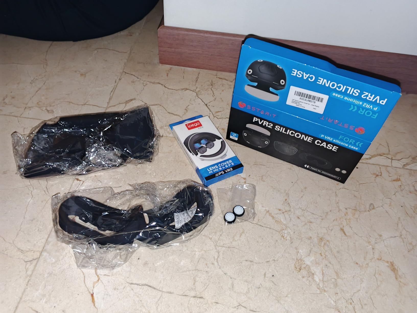 VR Protector Set for PlayStation VR2: Silicone PSVR2 Headset & Face Cushion Cover, Lens Dust Cover & 2 Pack Controller Thumb Grips for PS5 VR Vita Accessories - Sweatproof & Washable customer photo 2