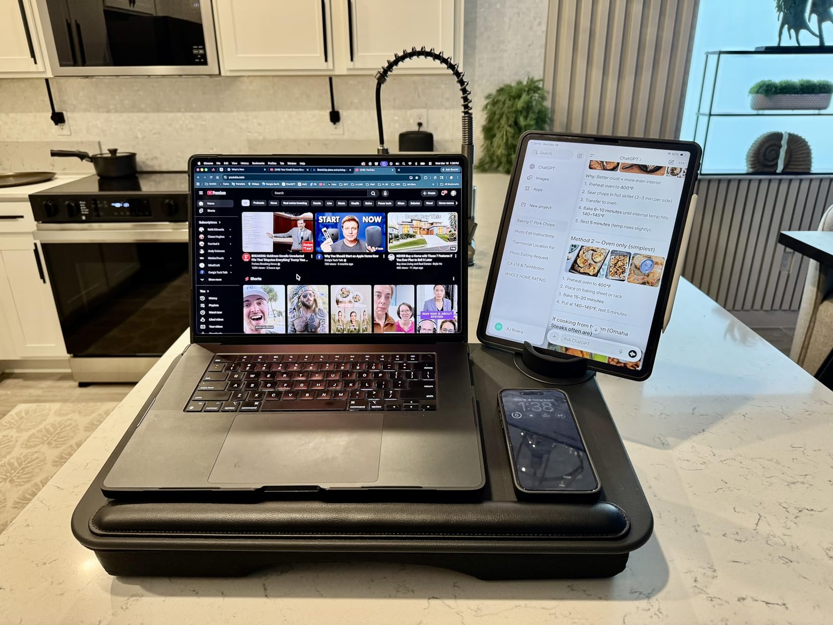 SAIJI Laptop Lap Desk, Portable Laptop Desk for Bed - Fits Up to 17