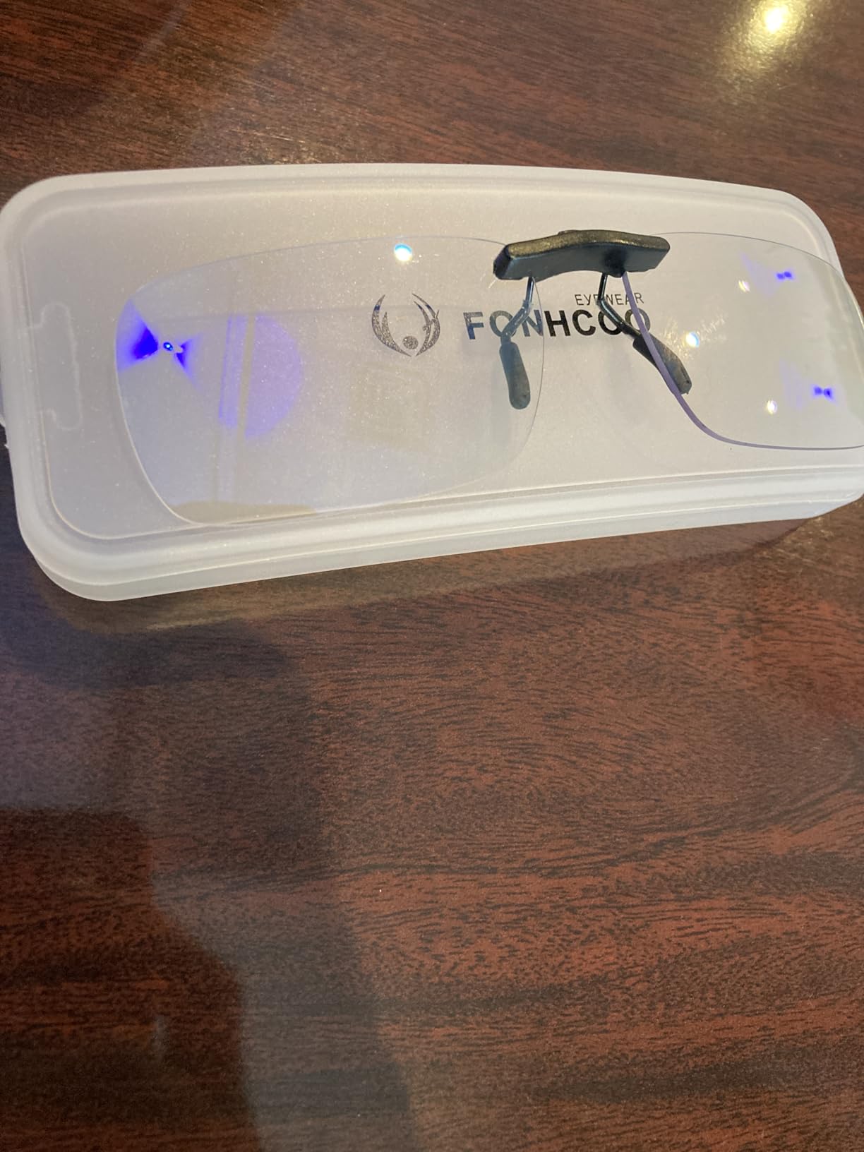 FONHCOO Blue Light Blocking Glasses Clip on, 2 Pack Anti Eyestrain Gaming Glasses Flip-Up Clear Lenses over Glasses customer photo 1