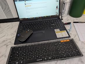 ProtoArc Foldable Keyboard and Mouse, XKM01 True Full-Size Folding Wireless Keyboard Mouse Combo for Business Travel, a Portable Office Suite On-the-Go, Compatible with Laptop iPad Tablet - Black Gray customer photo 1