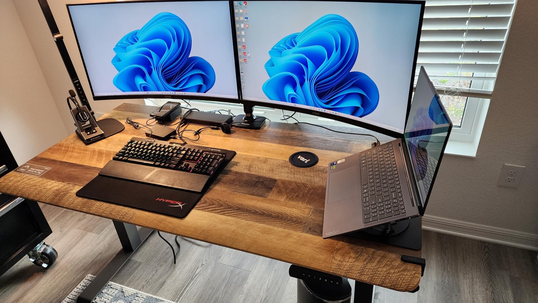 Heavy Duty Triple Monitor Mount, Mechanical Spring 3 Monitor Arm for Ultrawide & Curved Screens, Fits Three 13-40 Inch Displays up to 25 lbs Per Arm, Premium Aluminum VESA Stand, Silver customer photo 2