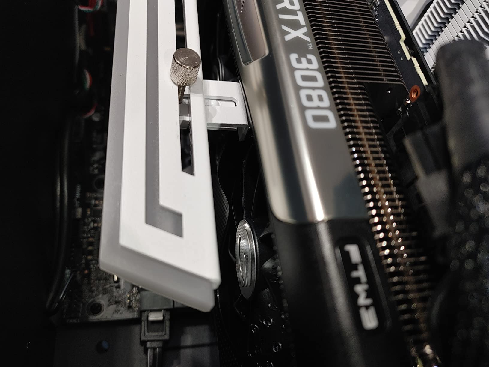 RGB GPU Support Bracket, GPU Brace Support, 5V 3Pin addressable GPU Holder, Built-in ARGB, Adjustable Length and Height (White) customer photo 1
