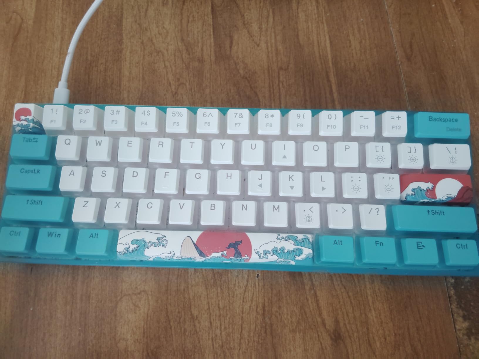 Womier 60% Percent Keyboard,WK61 V2 Mechanical RGB Wired Gaming Keyboard,Hot-Swappable Creamy Key Board with PBT Keycaps,Linear Red Switch for Windows/MAC (Blue) customer photo 1