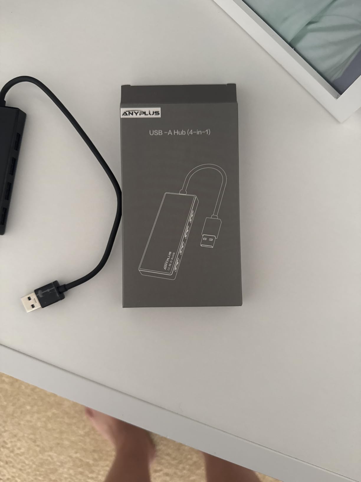 USB 3.0 Hub, 4 Port USB Hub Splitter,Portable USB Adapter Mini Multiport Expander for Desktop, Laptop, Xbox, Flash Drive, HDD, Console, Printer, PC, Keyboards, HP, Dell customer photo 1