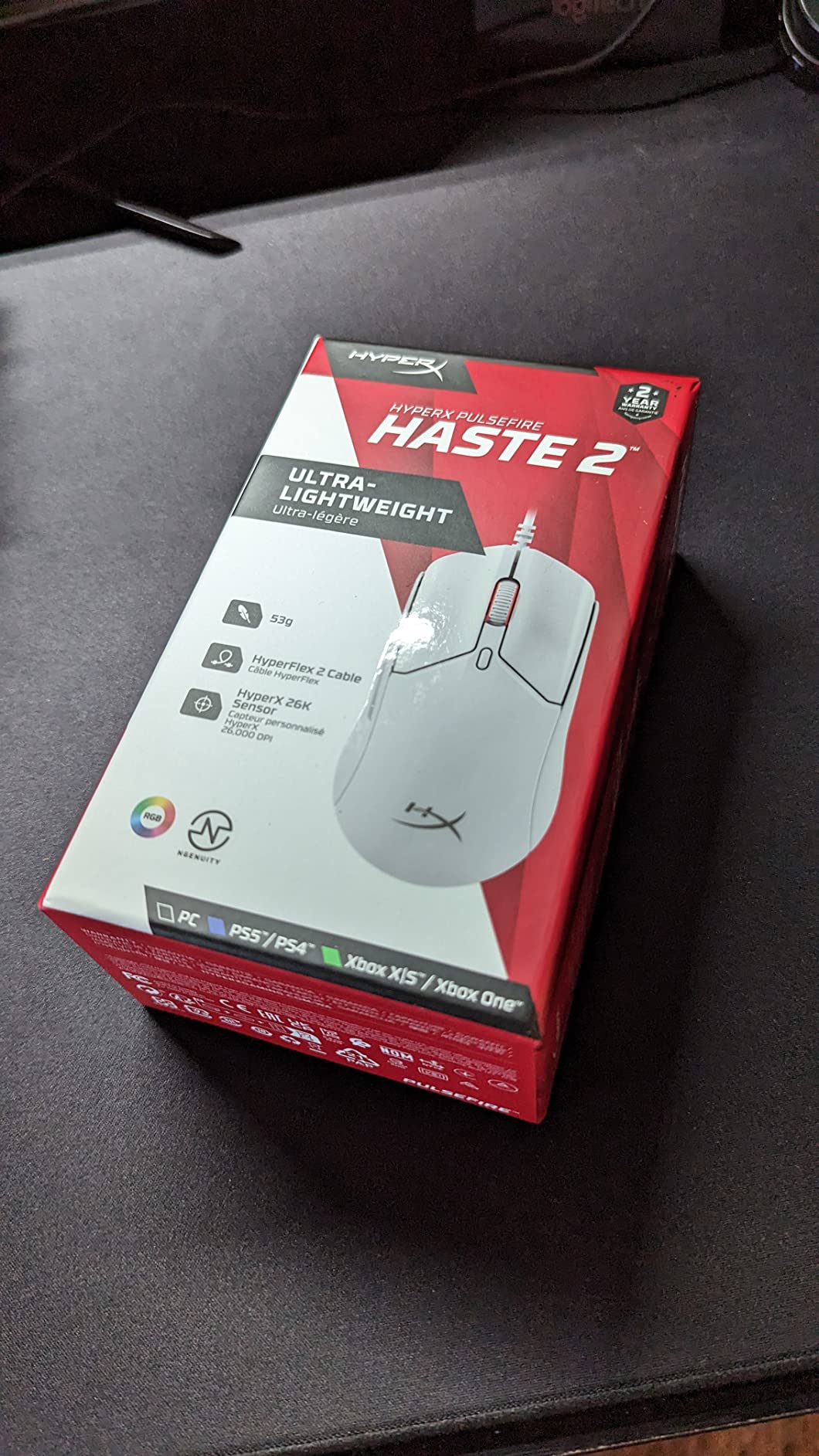 HyperX Pulsefire Haste 2 Wired Gaming Mouse- Ultra Lightweight, 53g, 8000Hz Polling Rate, Precision Sensor, Hyperflex 2 Cable, Plug and Play - Black customer photo 2