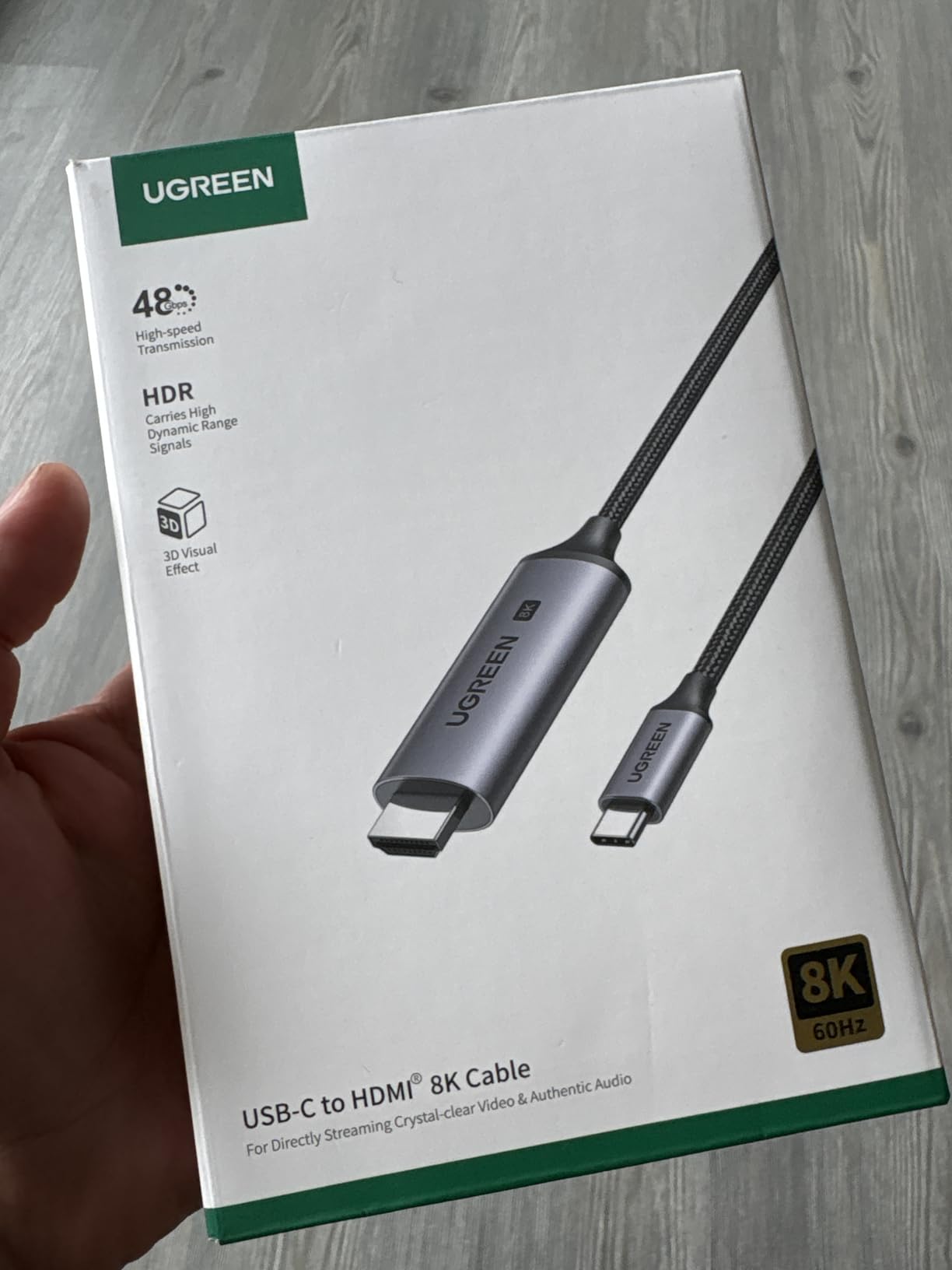 UGREEN USB C to HDMI Cable 8K@60Hz 4K@240Hz Thunderbolt 4/3 Type C to HDMI 2.1 Cable 48Gbps HDR HDCP2.3 Compatible for MacBook Pro Air iPad, Mac mini, iPhone 17 ProMax, Galaxy S25, Pixel 9, XPS, 6.6FT customer photo 2