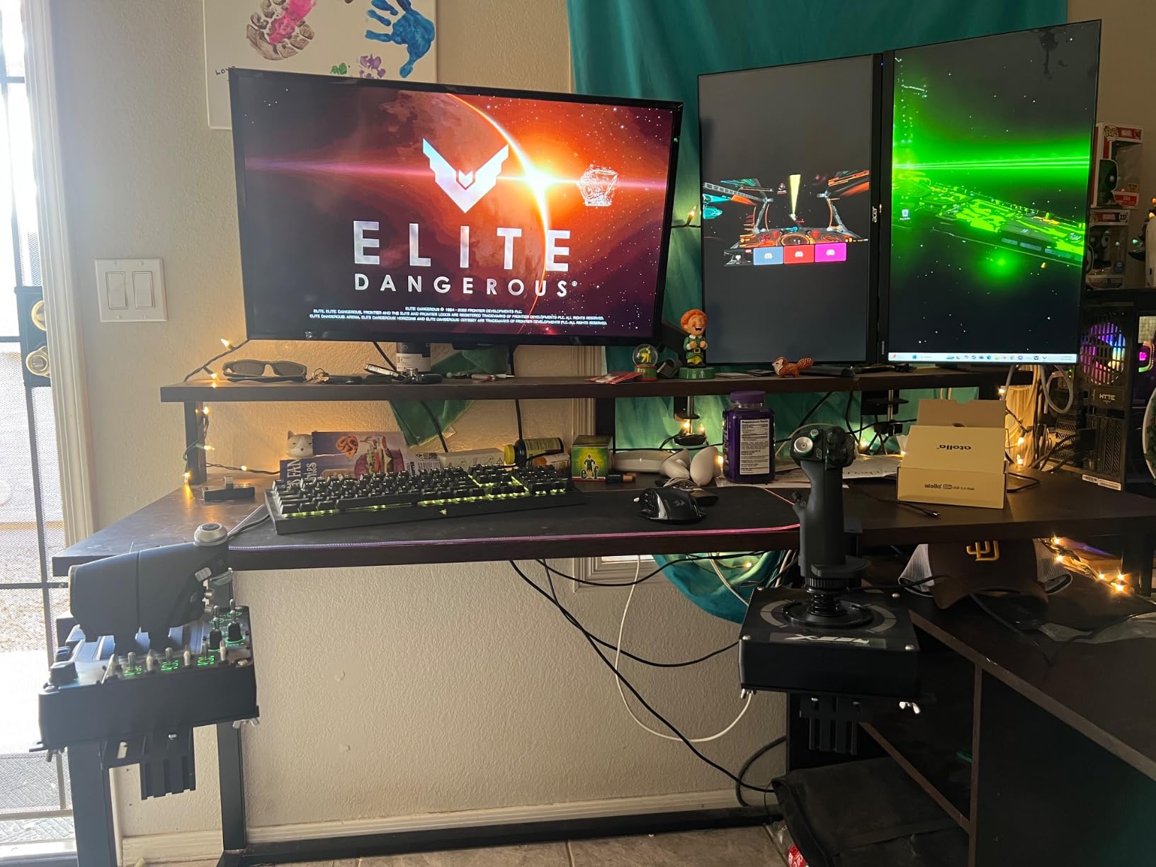 Flight Sim Hotas Desk Mount Compatible with Logitech X56,X52,X52 Pro/ Thrustmaster T-Flight Hotas X,SimTask Farmstick,Sol-R2,T16000M FCS/ VKB Gunfighter Mk.lll,Gladiator/Pro/Airrow/ VPC Mongoos T-50 customer photo 2