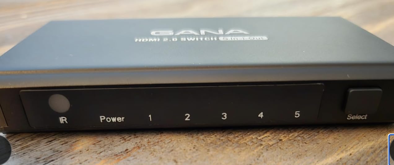 HDMI Switch 5 in 1 Out 4K@60Hz, GANA HDMI Splitter Switcher with Remote, Aluminum HDMI 2.0 Switch Box Hub for 3D, HDCP2.2, HDR, Compatible with Xbox, PS5/4/3,Fire Stick,Roku,Blu-Ray Player customer photo 1