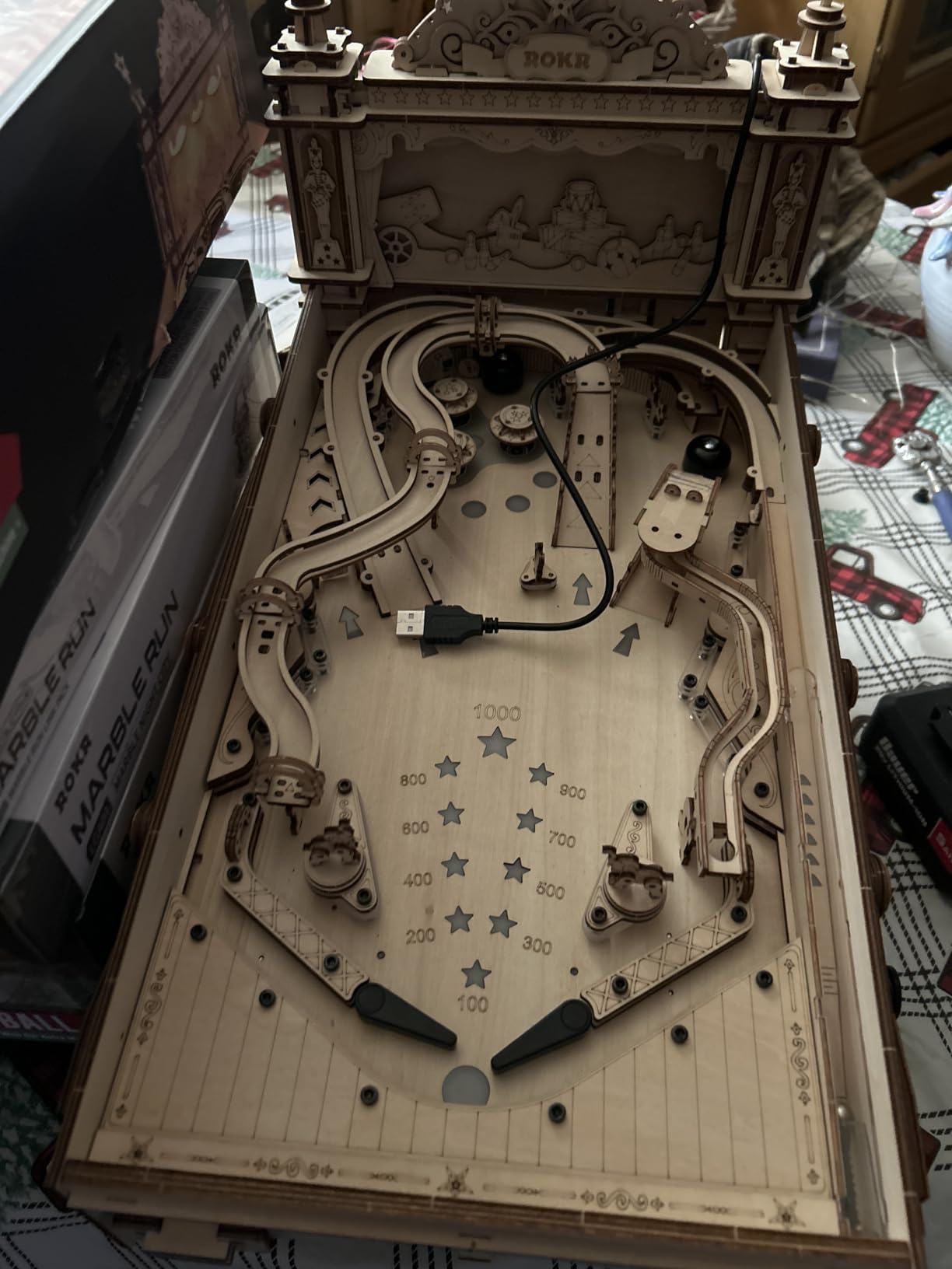 ROKR Miniature Pinball Machine-3D Wooden Puzzles for Adults-DIY Wood Model Kits for Adults-Toy Gifts for Ages 14 and Up customer photo 2