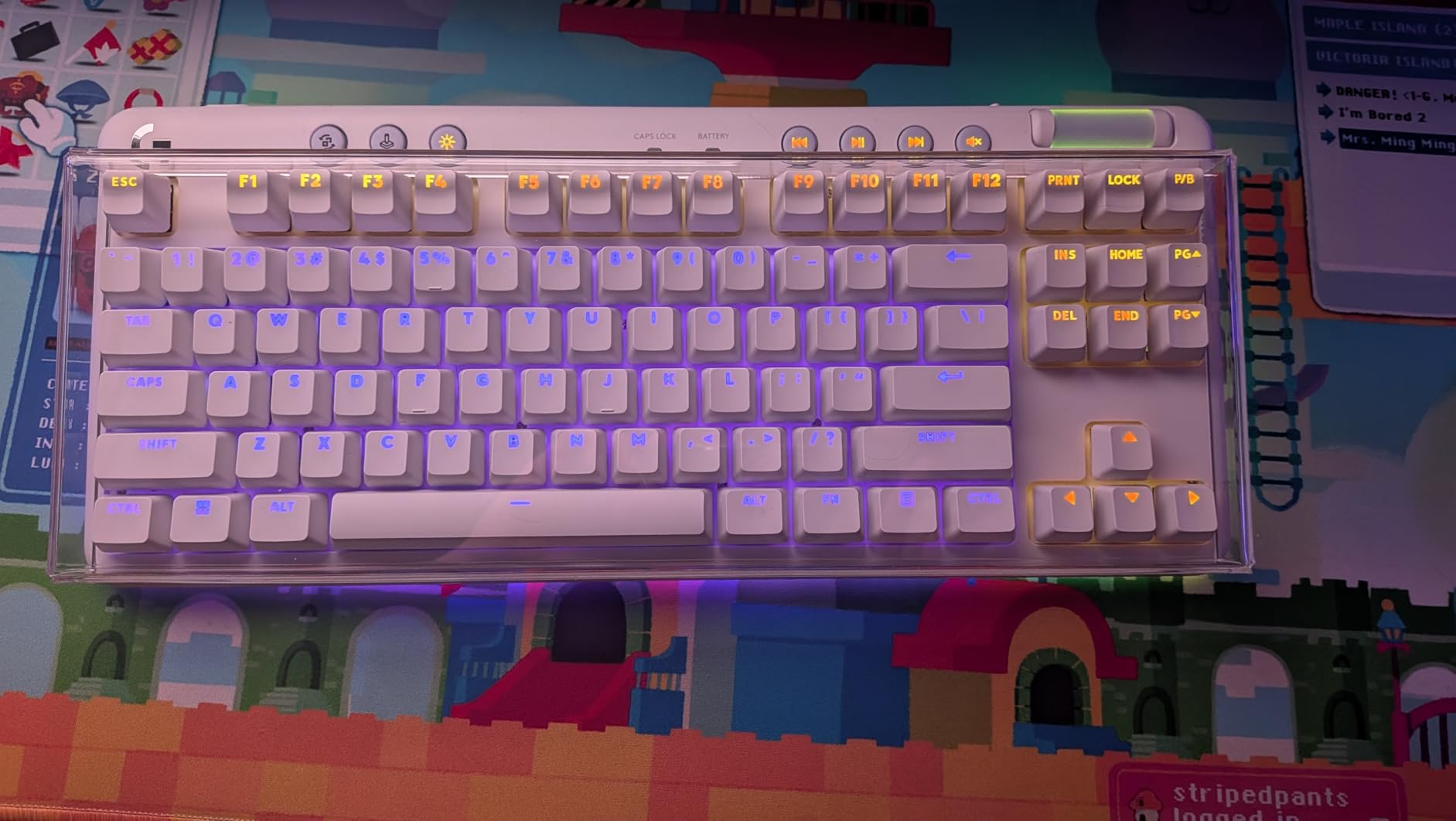 Geekria Acrylic Keyboard Dust Cover, for TKL 80% Compact 87 Key Mechanical Gaming Keyboard, Compatible with Logitech G915 TKL/G PRO (Gradient Purple) customer photo 1