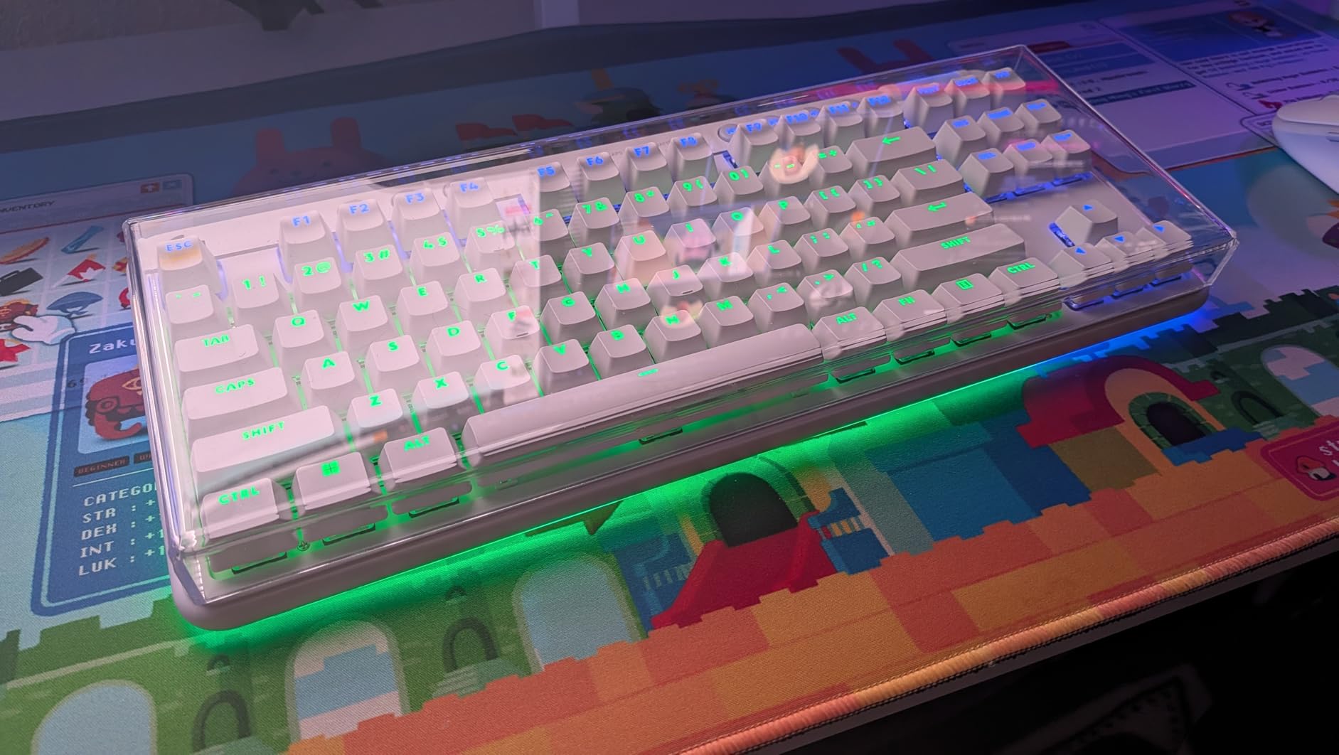 Geekria Acrylic Keyboard Dust Cover, for TKL 80% Compact 87 Key Mechanical Gaming Keyboard, Compatible with Logitech G915 TKL/G PRO (Gradient Purple) customer photo 2
