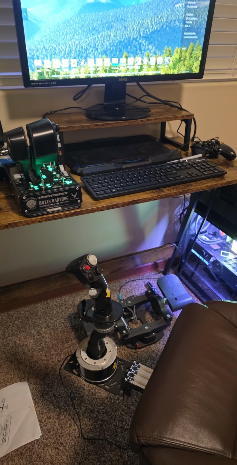 Fosiya SIM Fighting Joystick Center Chair Mount Flight Stick Chair Mount Use for T-Flight Hotas 4 & Warthog Flight Stick & T16000M FCS & TCA Sidestick Airbus Edition & VKB Gunfighyrt pro MK 3 Stick customer photo 1