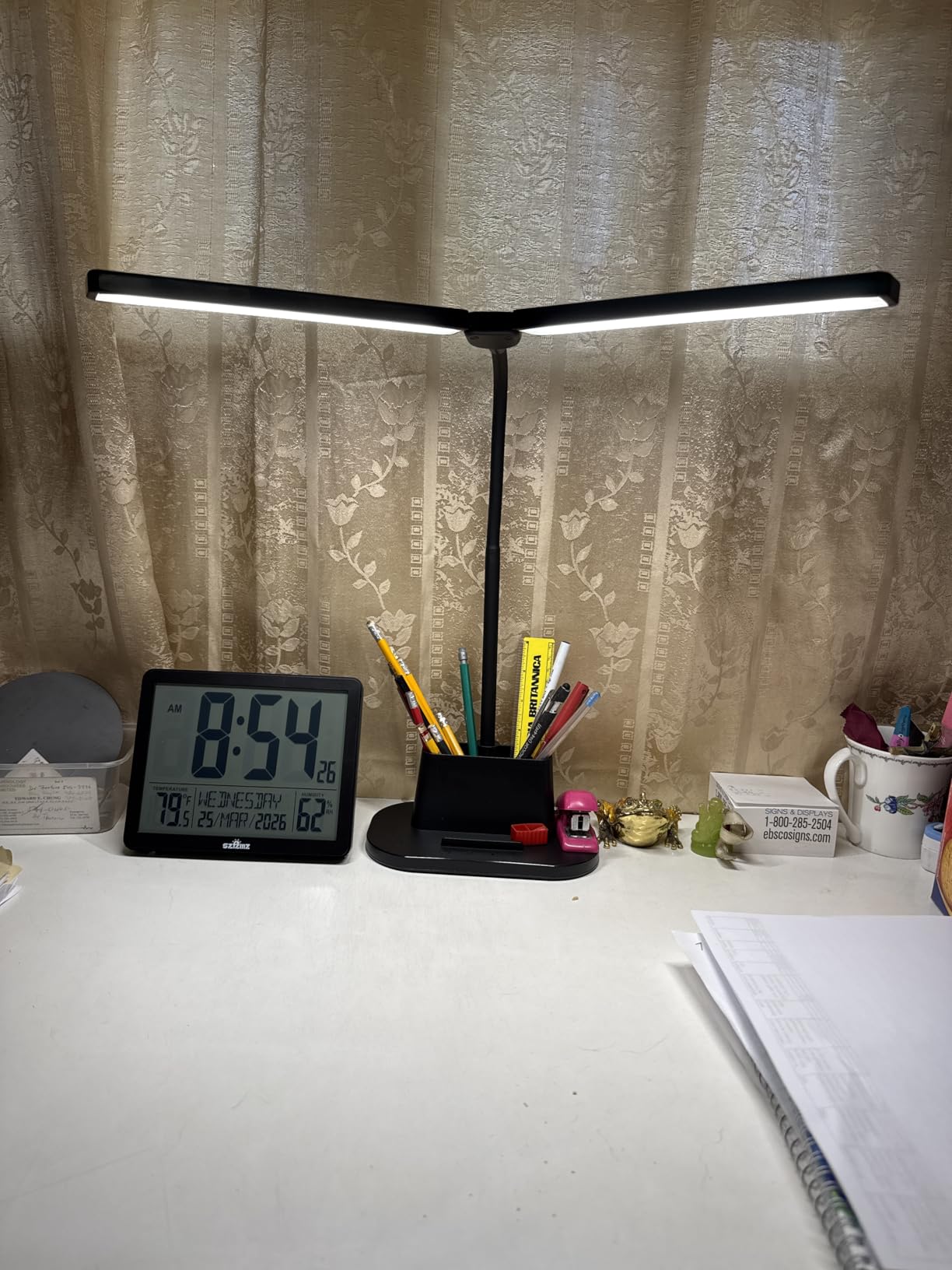 LED Desk Lamp for Office Home, Eye-Caring Desk Light with Stepless Dimming Adjustable Flexible Gooseneck, 10W USB Adapter Desk Lamp with Clamp for Reading, Study, Workbench customer photo 1