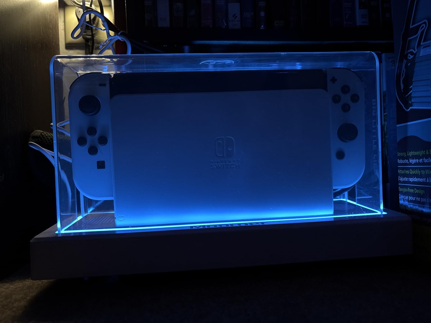 Mooroer Dust Cover with 16 LED Colors Light Base for Nintendo Switch/OLED, Acrylic Clear Display Box Anti-Scratch Waterproof Slim Dock Case, Cool Switch Accessories customer photo 1
