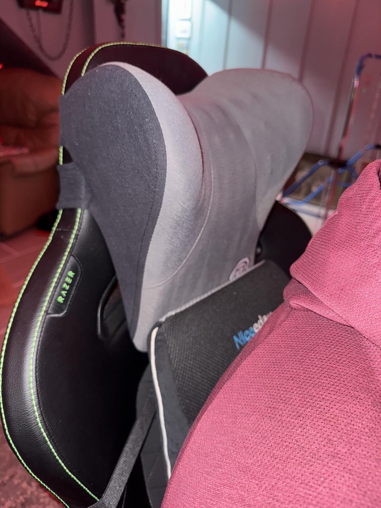 Car Neck Pillow for Driving Seat, Soft Memory Foam Headrest Pillow with Adjustable Strap and Removable Cover, Ergonomic Neck Support for Car, Office Chair, Gaming Chair - Dark Grey customer photo 1