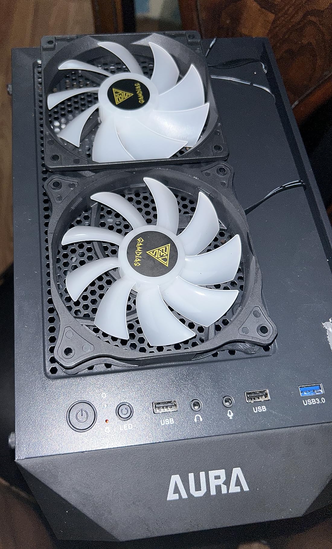 GAMDIAS ATX Mid Tower Gaming Case with 3 x 120mm ARGB Computer Fans and Side Tempered Glass Panel Desktop PC Chassis with Swing Door customer photo 2