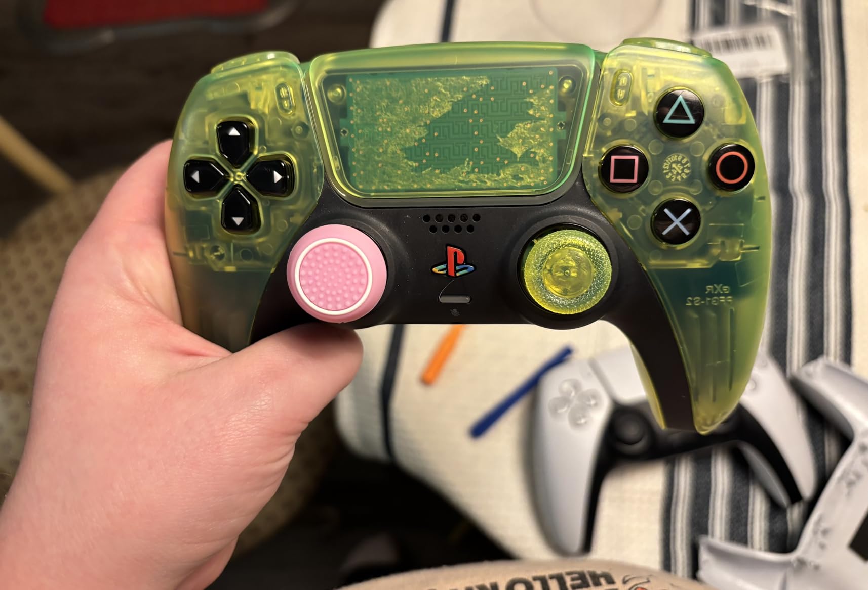 eXtremeRate Full Set Shell with Buttons Touchpad Cover, Clear Black Custom Replacement Decorative Trim Shell Front Back Plates Compatible with p s 5 Controller BDM-030 BDM-040 BDM-050 customer photo 1