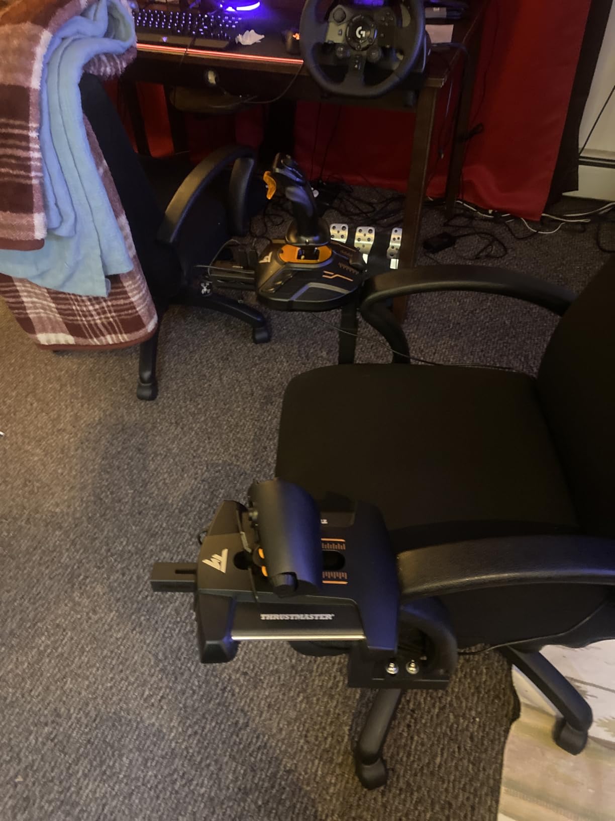 EG STARTS 2 Pack Chair Mount Hotas Mount Joystick Mount Compatible Logitech X52/X52 Pro/X56/X56 Rhino Hotas, Thrustmaster T. Flight Hotas/T.16000M FCS/TCA Officer Pack Airbus Edition, VKB Hotas Mount customer photo 2