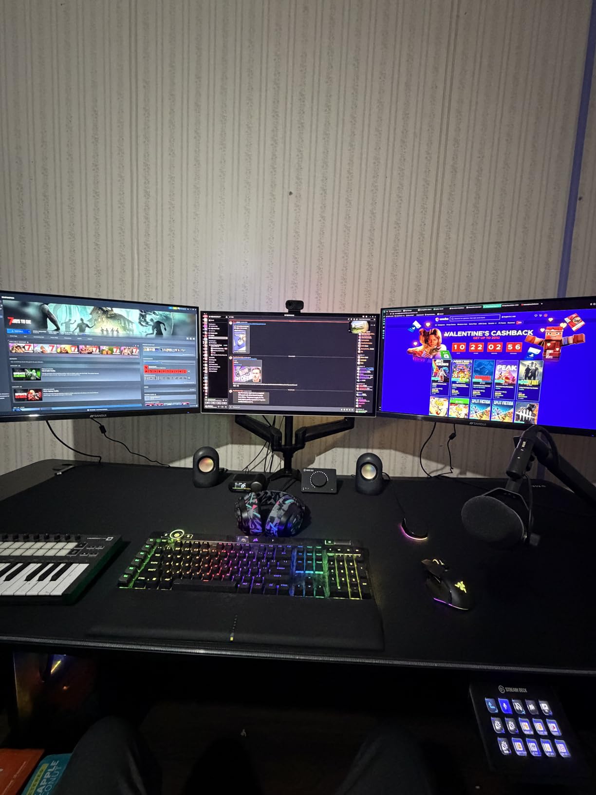 VIVO Extra Large 71 x 30 inch Full Size Desk Pad with RGB Lighting for Office Ambience and Immersive Gaming, Oversized Mouse Pad Table Top Cover, 12 Color Modes, Non-Slip Base, Black, DESK-PAD72 customer photo 1