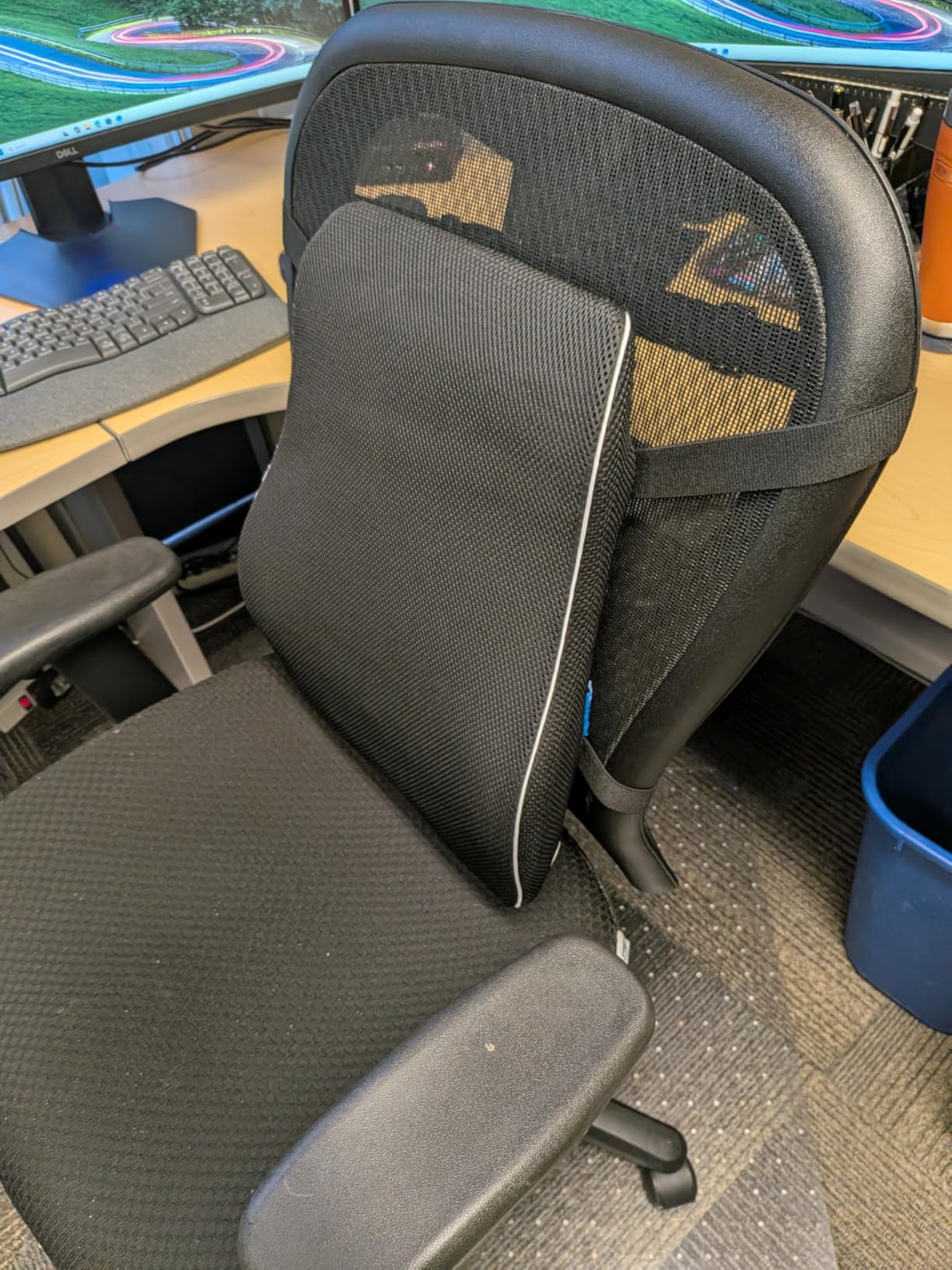 QUTOOL Lumbar Support Pillow for Office Chair, Memory Foam Low Back Support,Back Pain Relief, Ergonomic Back Cushion for Desk Chair,Gaming Chair,Adjustable Strap and Washable Cover customer photo 2
