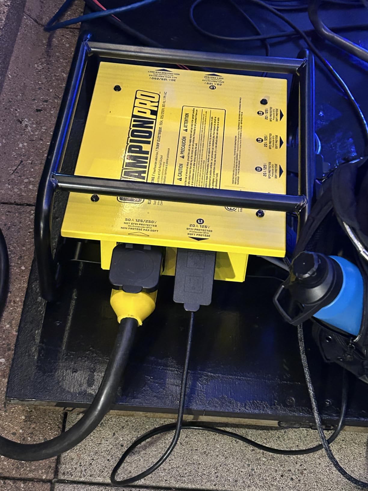 Champion Power Equipment Pro Grade OSHA Compliant Power Distribution Box, 50-Amp Twist Lock Inlet, Six 120V GFCI Duplexes, One 120/240V 30A Locking Outlet, 30A and 50A RV Adapters customer photo 2