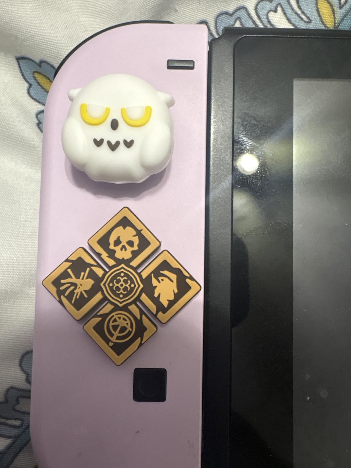 PERFECTSIGHT Switch Silicone Joy Con Thumb Grip Button Caps, Joystick Cover Compatible with Nintendo Switch/OLED/Switch Lite,4PCS (Glitter Monster) customer photo 1