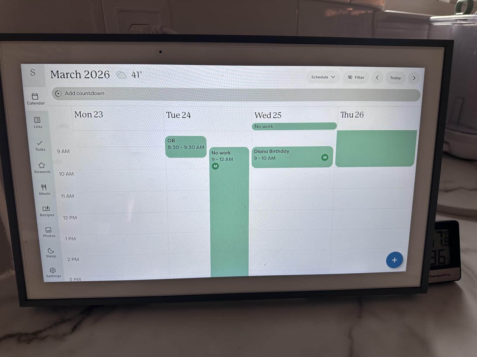 Skylight Calendar: 15-inch Wall Planner Digital Calendar & Chore Chart, Smart Touchscreen Interactive Display for Family Schedules - Wall Mount Included customer photo 1