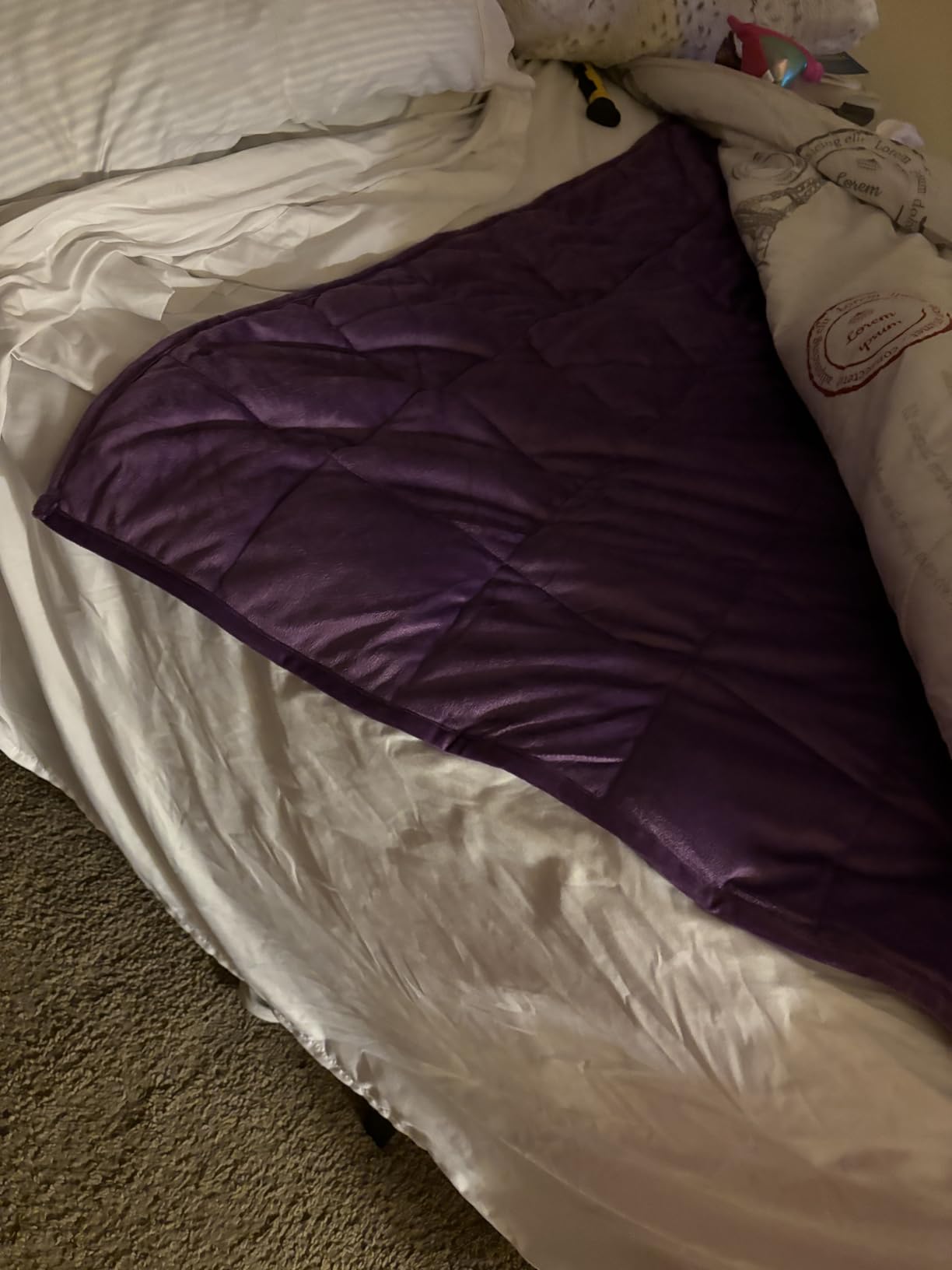 Topblan Weighted Lap Blanket 7lbs for Adults, Small Weighted Blanket Throw for Napping, Relaxation, Calming and Travel, Skin Friendly & Machine Washable for All-Season Sleeping, Grey 24x29 inches customer photo 2