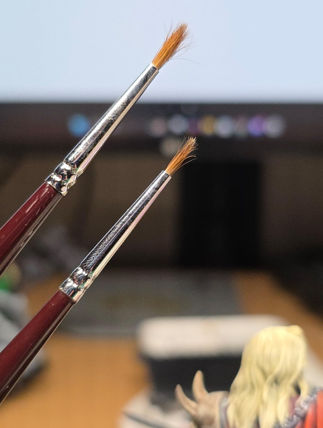 Kolinsky Sable Miniature Brushes Drybrushes for Miniature Set 7 pcs Paint Brushes for Miniature Oil Acrylics Model Paint Brushes #3, 5, 6 customer photo 2