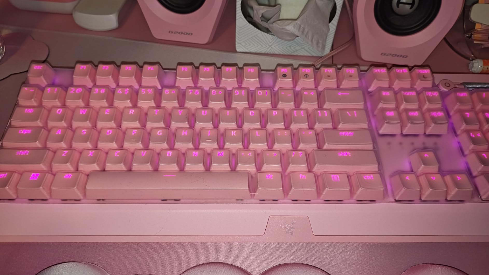Silicone Keyboard Skin Cover Compatible for Razer Huntsman V2 Optical Gaming Keyboard & Razer BlackWidow V3 Mechanical Gaming Keyboard & Corsair Wired K60 RGB Pro Mechanical Gaming Keyboard - Clear customer photo 2