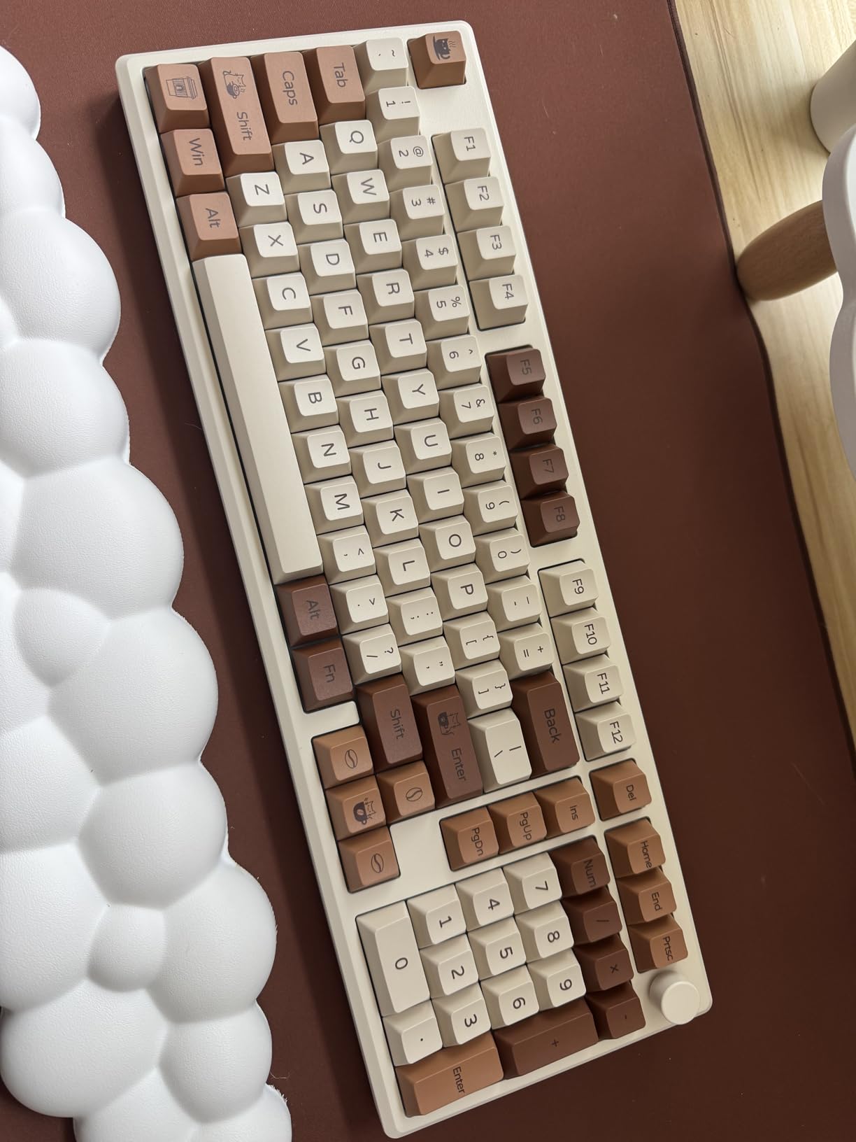 YUNZII Spring Tea Dye Sub PBT Keycaps, 145 Full Keys Dye Sublimation PBT Custom Keycap Set with Key Puller for Cherry Gateron MX Switches Mechanical Gaming Keyboard (Cherry Profile, Spring Tea) customer photo 1