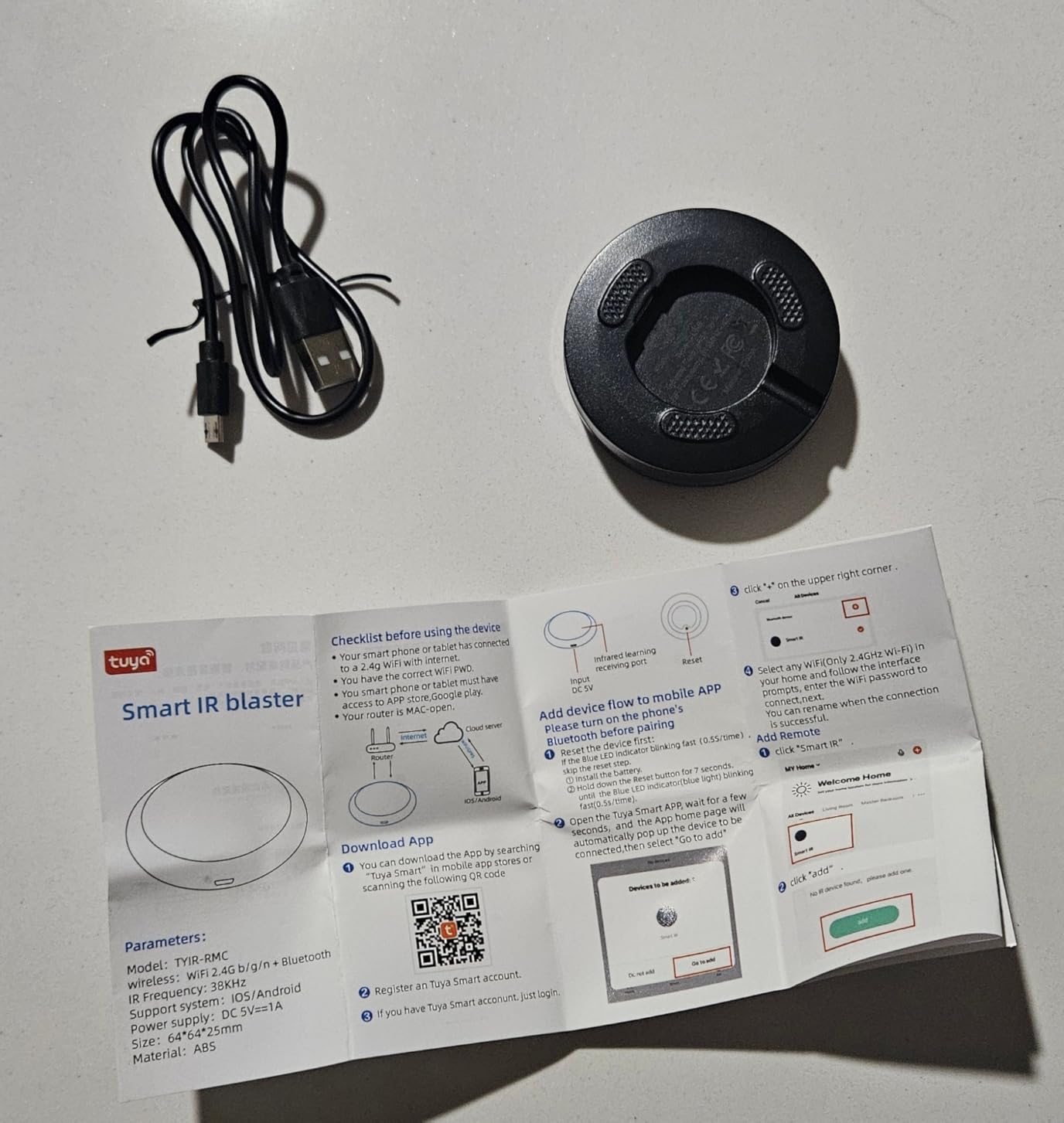 Tuya Smart WiFi IR Remote Control for TV DVD Air Conditioner AUD,All in One Infrared Universal Remote Controller,Compatible with Alexa Google Home (Black IR) customer photo 1