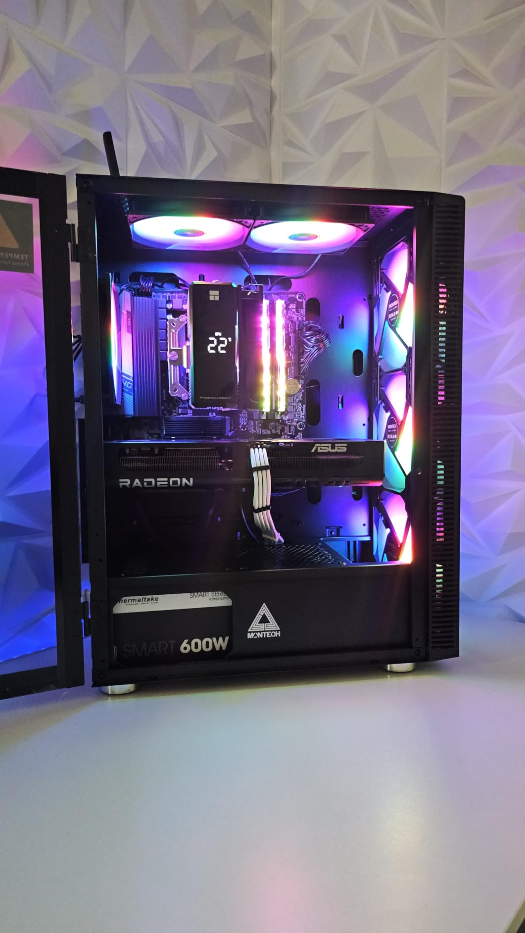 Apevia ATX-MT1000W Mystic 1000W Fully Modular 80+ Platinum Certified, PCIe 5.0 & ATX 3.0 Ready Active PFC ATX RGB Gaming Power Supply, Includes Gen 5 12VHPWR Connector & 366 RGB Light Modes customer photo 2