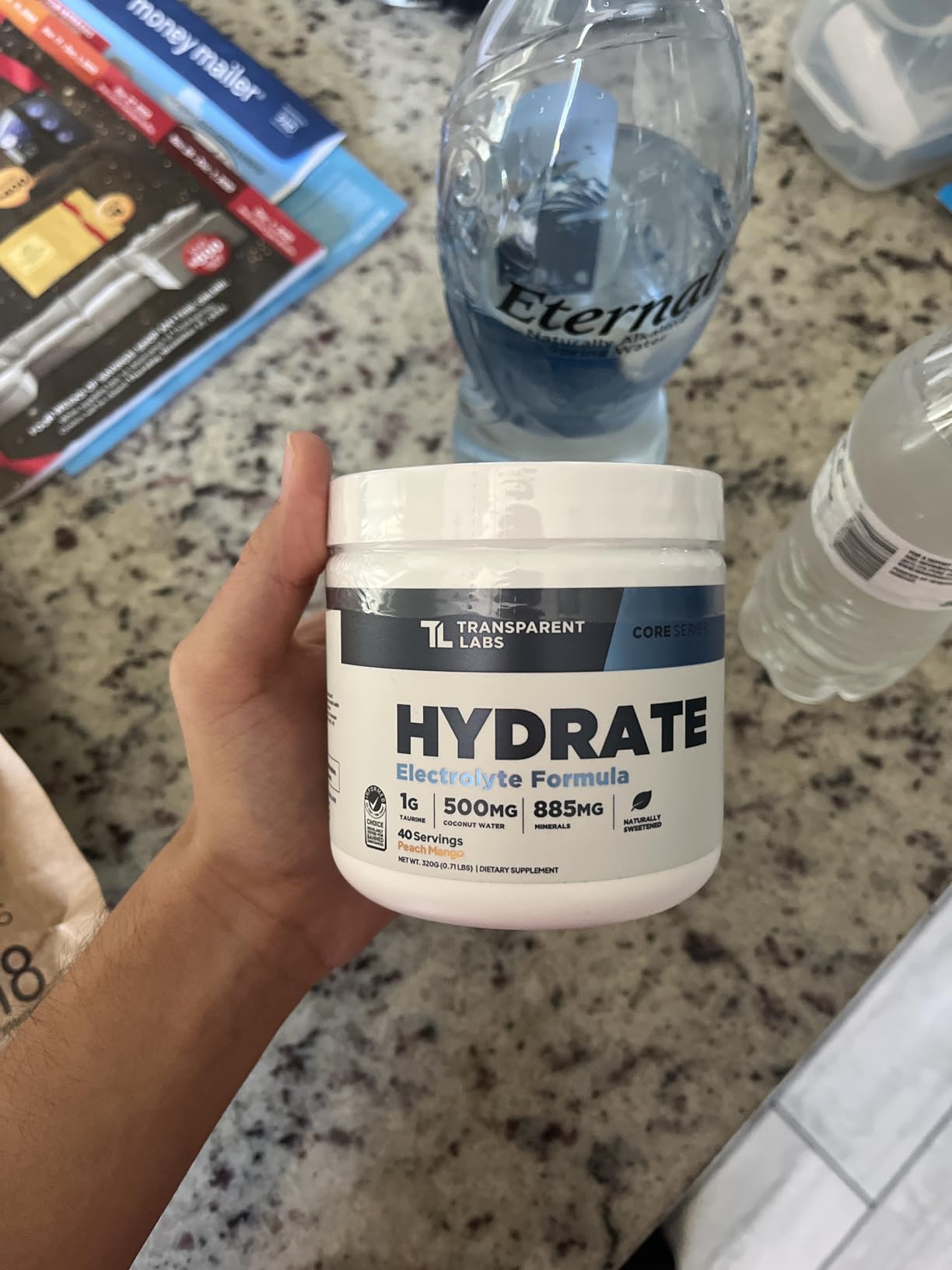 Transparent Labs Hydrate Naturally Sweetened Electrolytes Powder - Hydration Powder Electrolytes with Coconut Water, Calcium, Taurine, & Potassium - 40 Servings, Tropical Punch customer photo 2