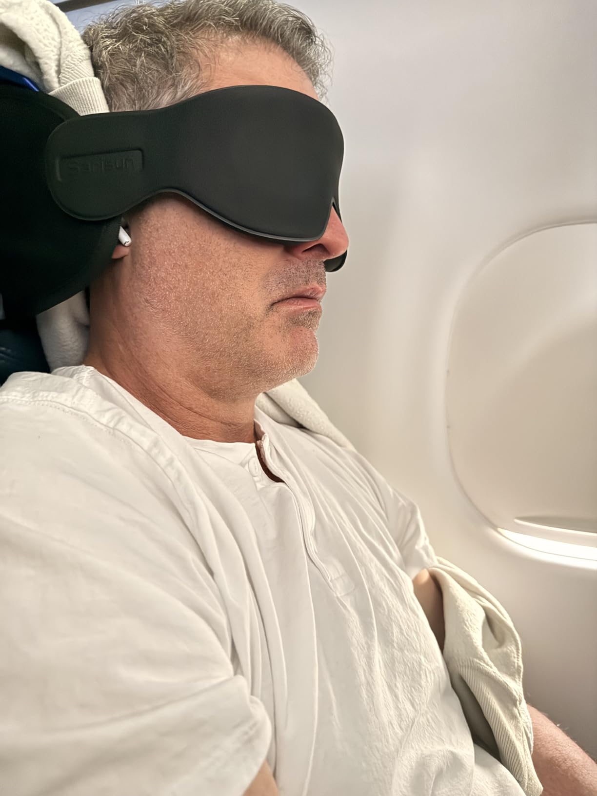 Travel Pillows for Airplanes, Airplane Pillow for Long Flight, Airplane Head Strap with Eye Mask for Sleep, Travel Neck Pillow for Car Road Trip, 360° Support Headrest, Stop Bobblehead, Black customer photo 1