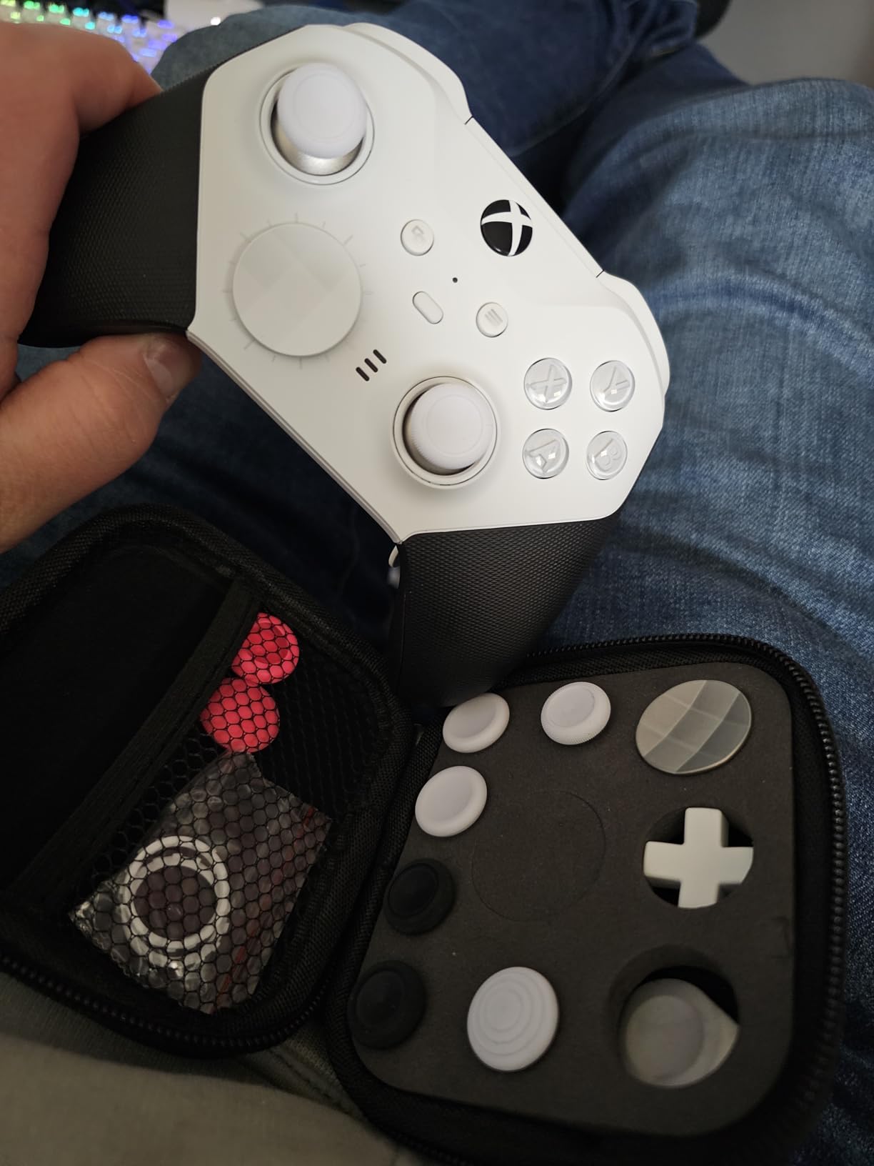 15 in 1 Accessories for Xbox Elite Wireless Controller Series 2, Metal Thumbsticks Replacement Set with 4 Paddles, 2 D-pad and Repair Tools for Xbox Elite Series 2 Core Controller(Red) customer photo 1