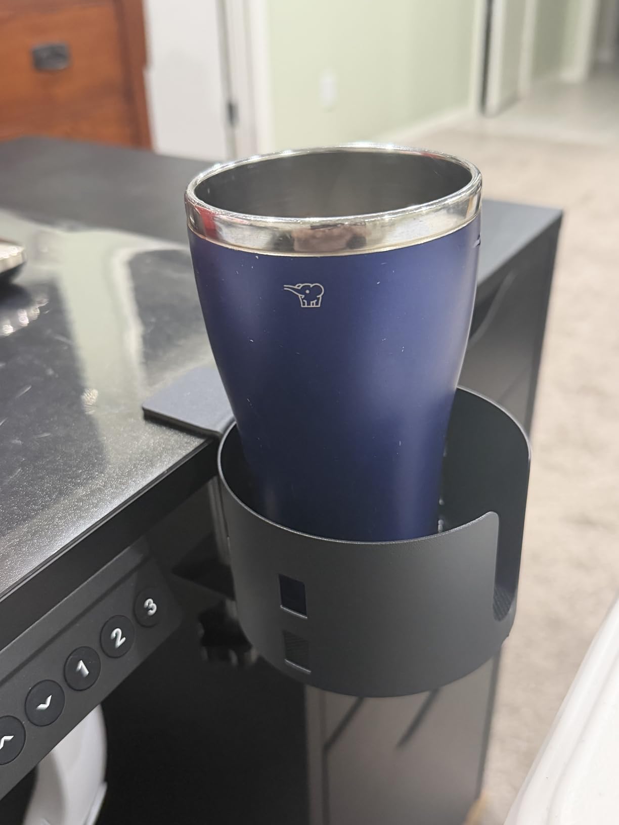 Deeper Desk Cup Holder, OOKUU Anti-Spill Cup Holder for Desk or Table, Sturdy and Durable, Easy to Install, Enough to Hold Coffee Cups, Water Bottles, Gaming PC Office Accessories, Black customer photo 2
