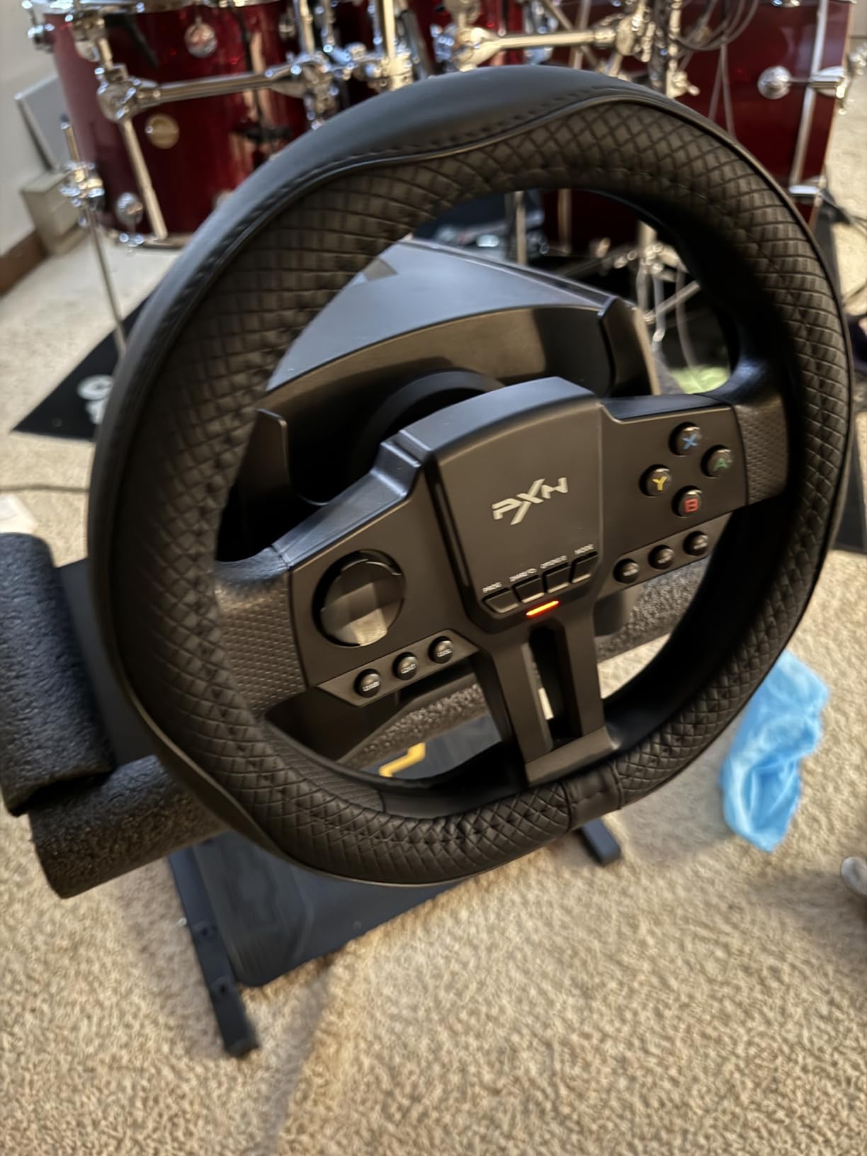 D Steering Wheel Cover Racing Game Accessories 10.6 inch 27cm for PC,Xbox One/Series X/S,g920 x920 G29 g923 g27 g25,PS4,PS3, PS5,Nintendo Switch (Black) customer photo 1