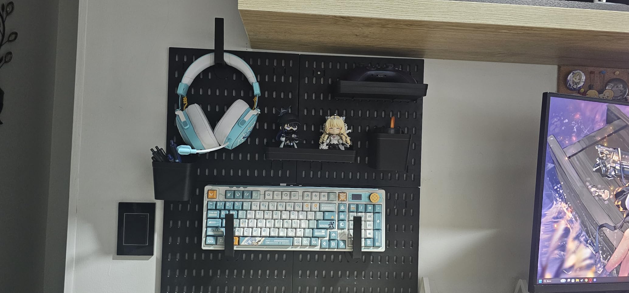 Revamp Your Space With A Versatile Pegboard Kit - Effortlessly Organize Home, Office, And Gaming Setup With Customizable Hanging Solutions (Black) customer photo 1