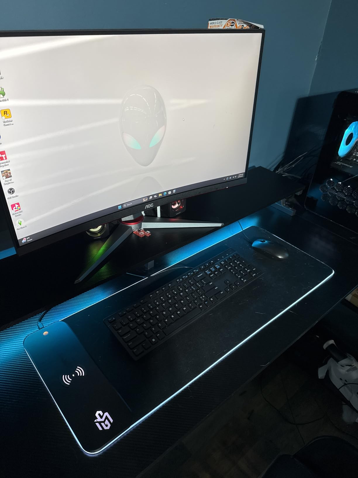 GIM 15W Wireless Charging RGB Gaming Mouse Pad, LED Mouse Pad 800x300x4MM, 10 Light Modes Extra Large Mousepad Non-Slip Rubber Base RGB Desk Mat for Gaming, MacBook, PC, Laptop, Desk (Planetary) customer photo 1