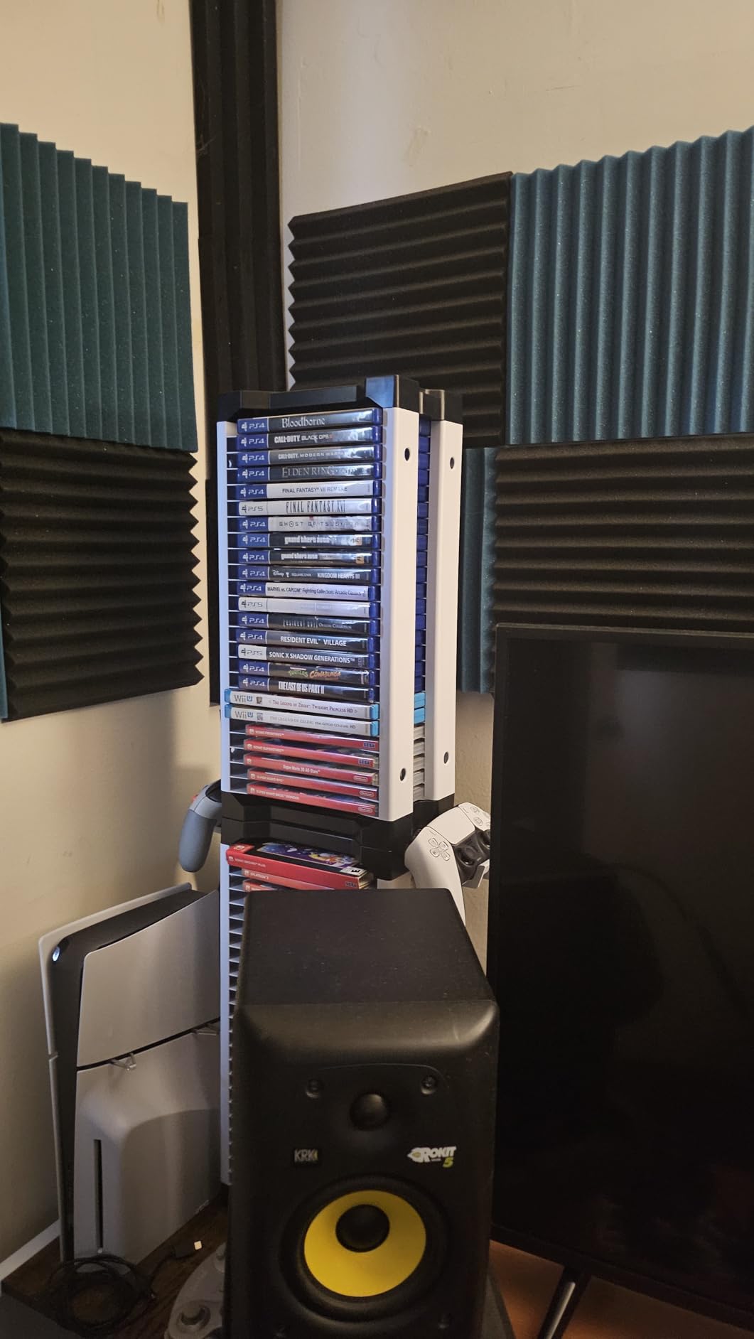 Nargos Video Game Storage Tower for PS5/PS4/PS3/PS2/PSP/Xbox One/Xbox 360 and Xbox Series X/S/Wii/Wii U/Switch/Switch 2 Game Cases, DVD and Blu-Ray Disks Holder Organizer (46 PCS) customer photo 1